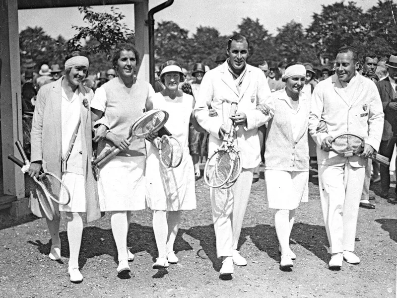 Bill Tilden, William Tatem Tilden II, Beryl Collier, Madzy Rollin Couquerque, Joan Fry, Kea Bouman, Cornelia Bouman, Francis T. Hunter, Frank Hunter