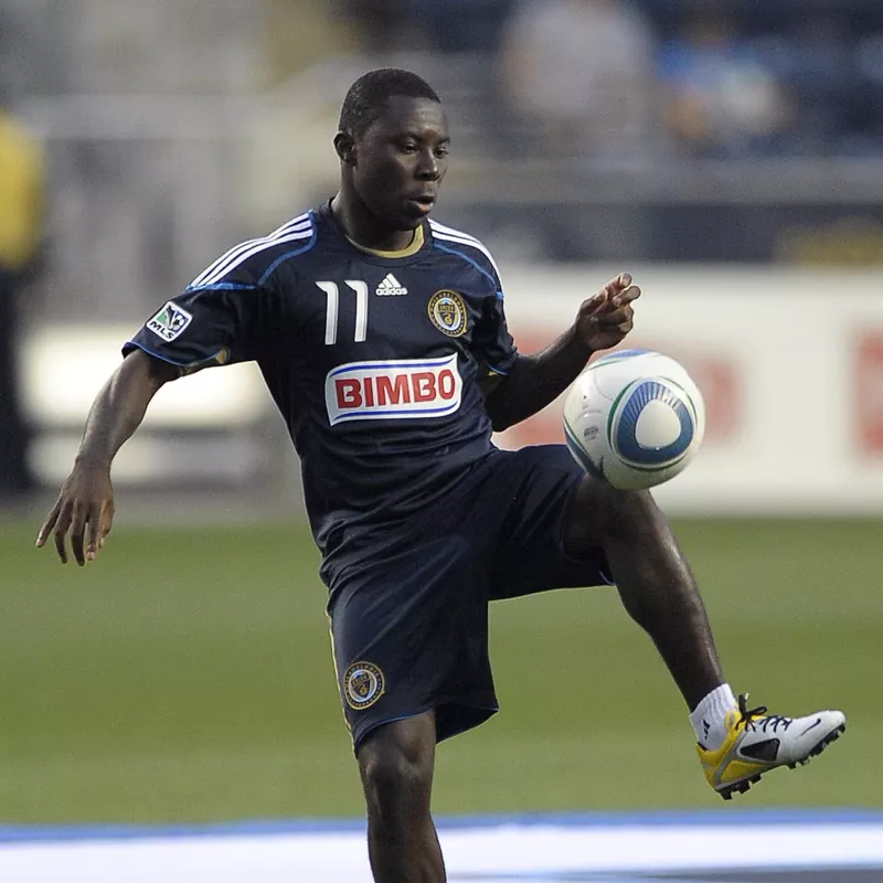 Philadelphia Unions' Freddy Adu warms up