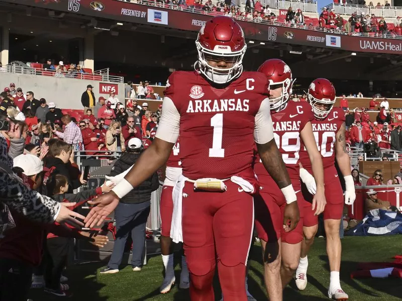 Arkansas quarterback KJ Jefferson