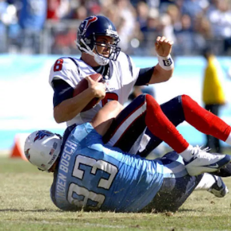 Houston Texans' David Carr gets sacked