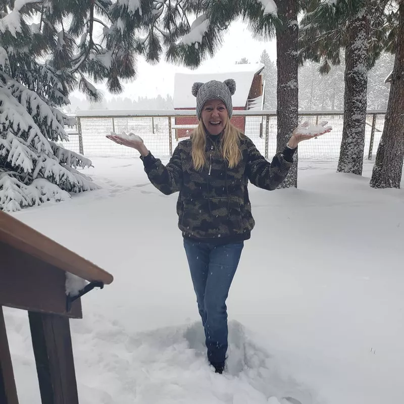 Tonya Harding in the snow