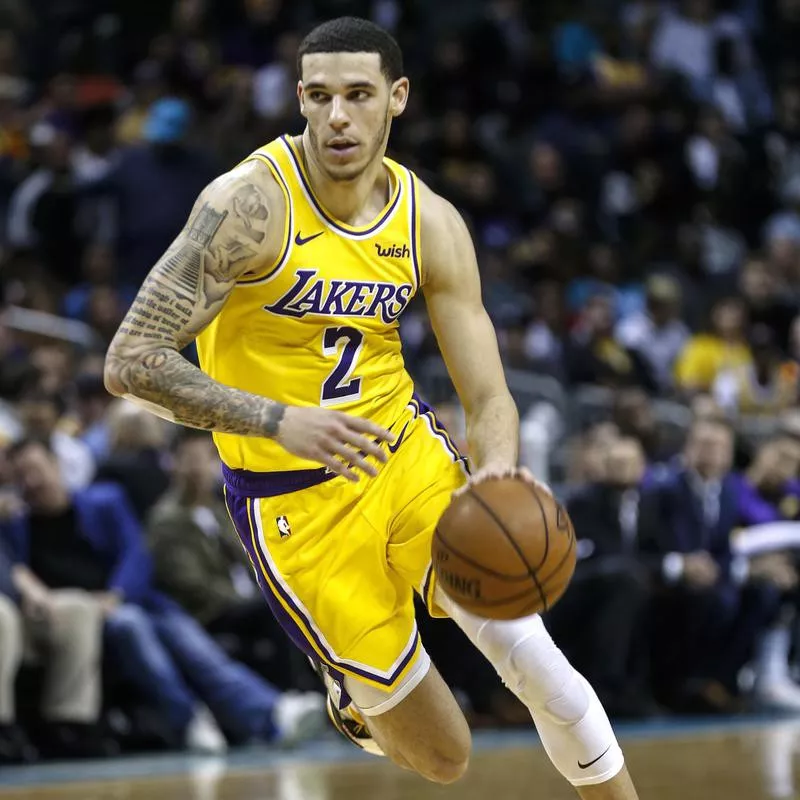 Los Angeles Lakers guard Lonzo Ball runs the offense