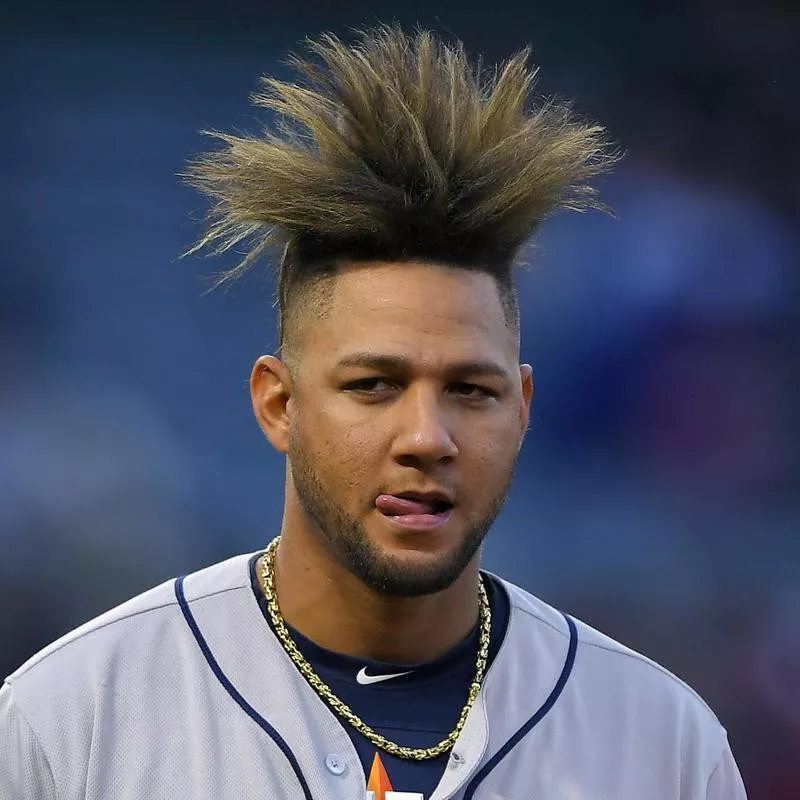 Yuli Gurriel sticks tongue out