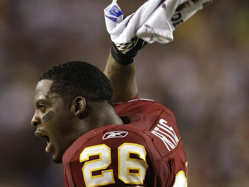 Washington Redskins running back Clinton Portis celebrates