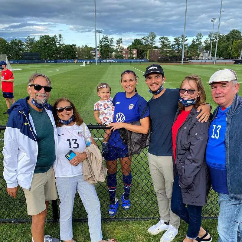 Soccer player Alex Morgan with family