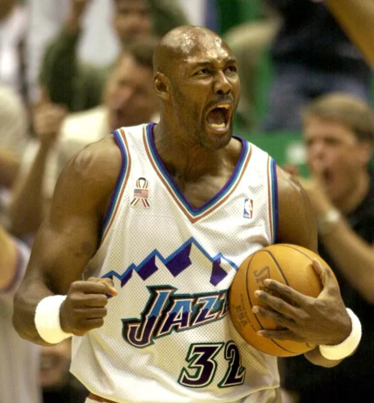 Karl Malone reacts