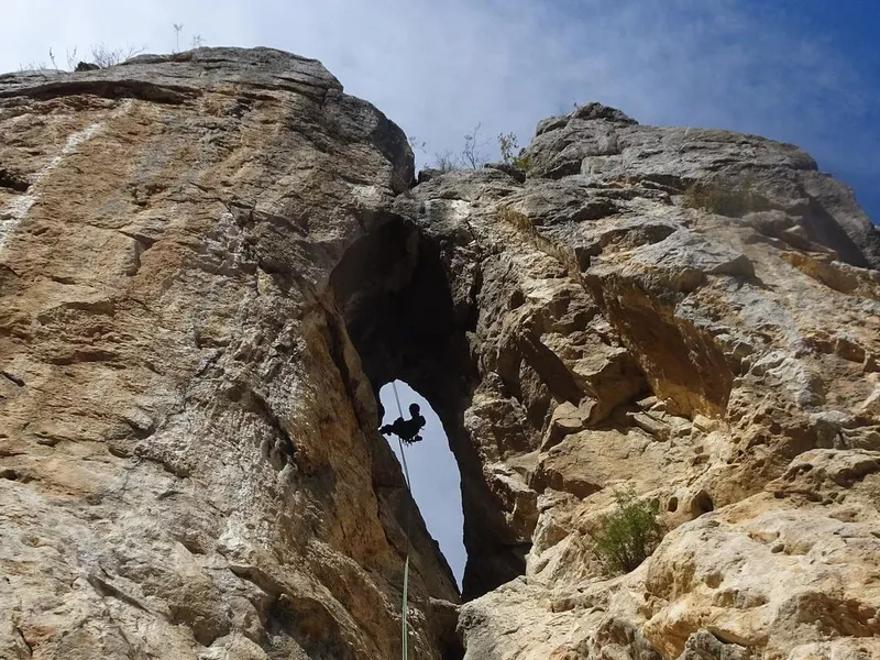 Rock climbing in El Potrero Chico, Mexico