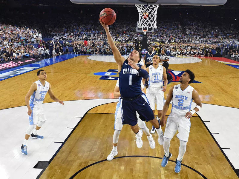 Villanova against North Carolina in 2016 national championship game at NRG Stadium in Houston