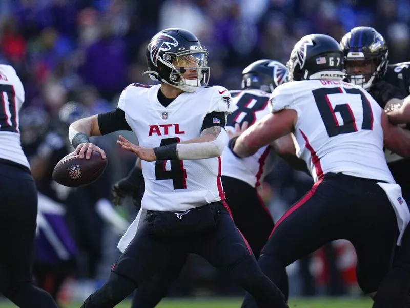 Atlanta Falcons quarterback Desmond Ridder