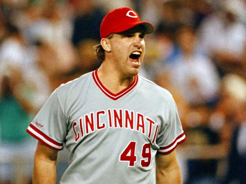 Cincinnati Reds pitcher Rob Dibble yelling