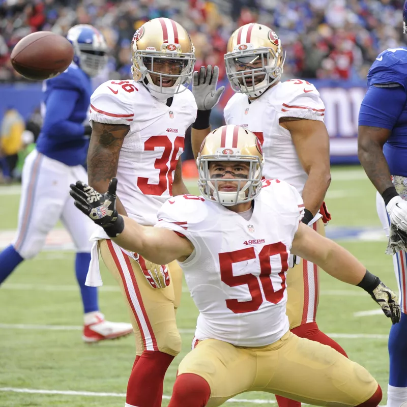 Chris Borland celebrates