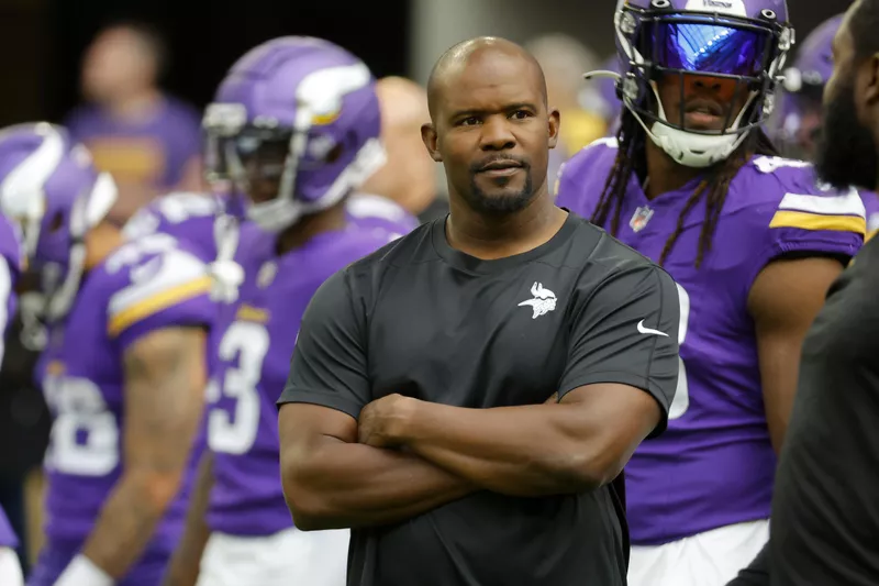 Minnesota Vikings defensive coordinator Brian Flores