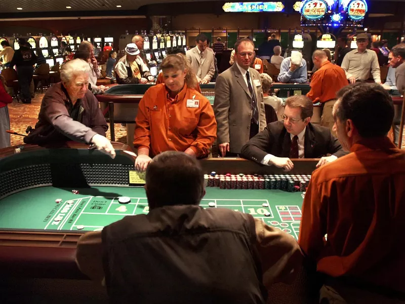 Gamblers at a casino