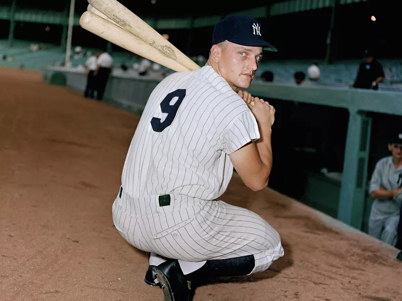 New York Yankees outfielder Roger Maris poses at Yankee Stadium