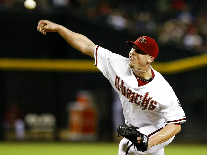 Matt Lindstrom pitching for Arizona Diamondbacks