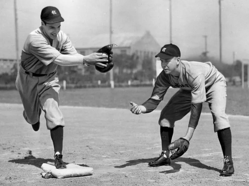 New York Yankees Phil Rizzuto shown playing minor league ball