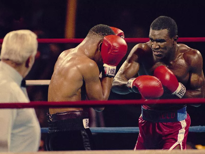 Evander Holyfield in action