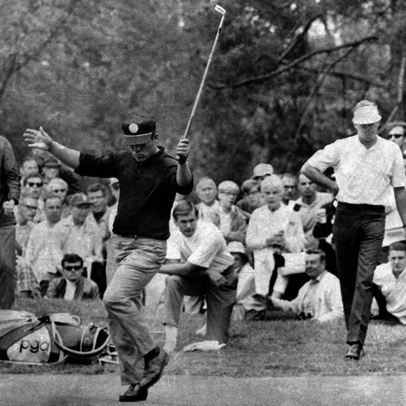 Lee Trevino Celebrates Birdie Putt