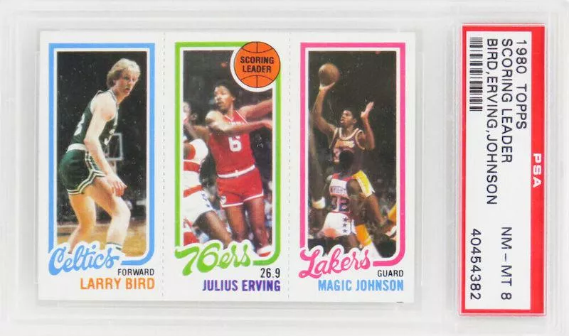 1980-81 Topps Scoring Leaders Larry Bird/Julius Erving/Magic Johnson