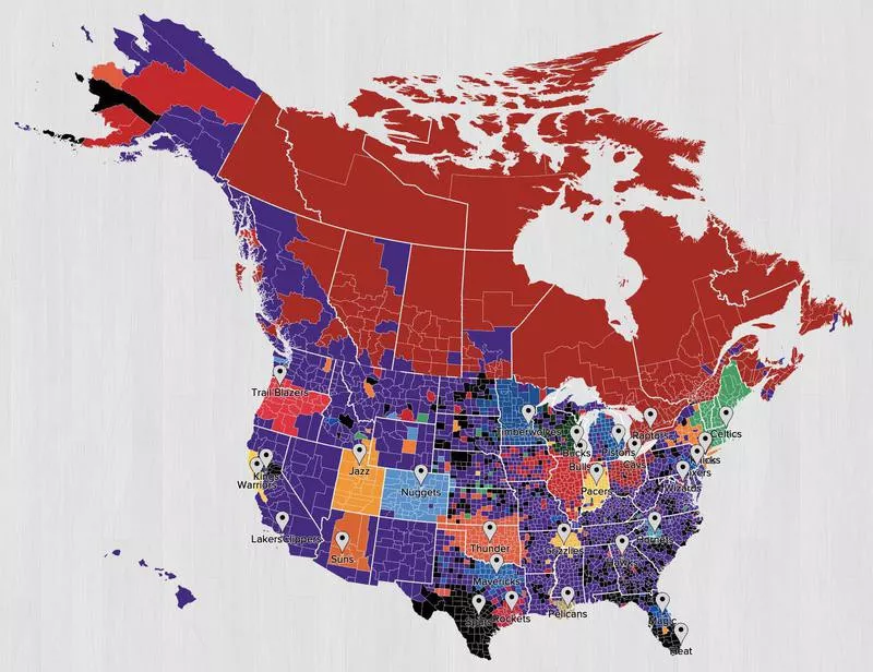 NBA fan map