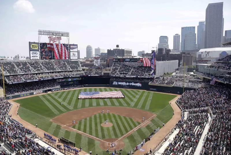 Target Field aerial shot