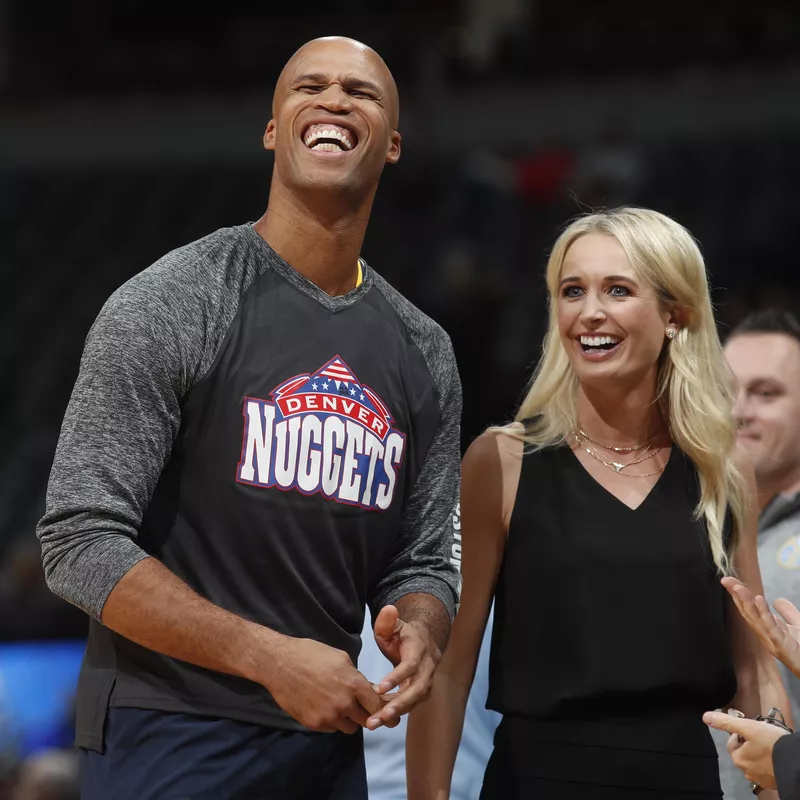 Richard Jefferson and Sarah Kustok smiling