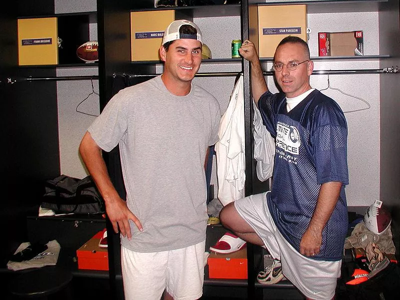 Marc Bulger in locker room