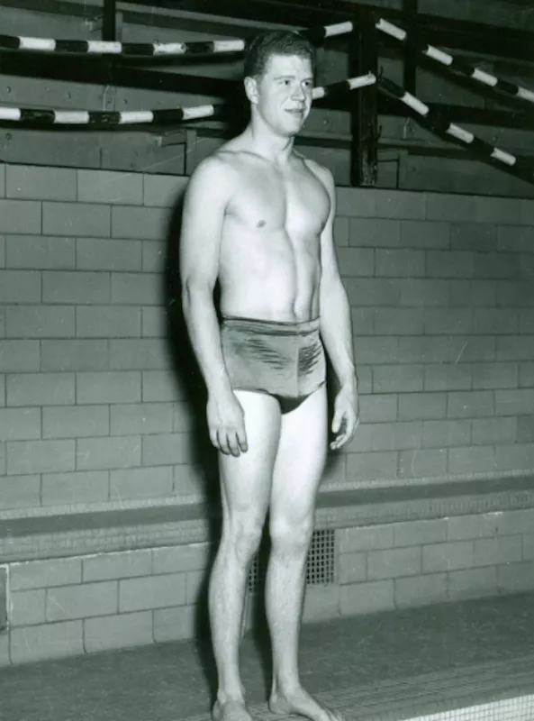 Clarke Scholes at edge of pool