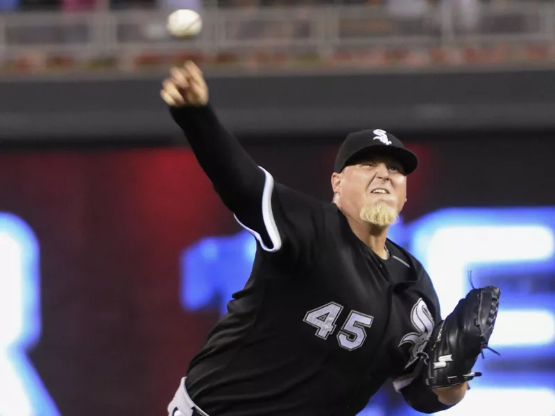 Bobby Jenks pitching for Chicago White Sox