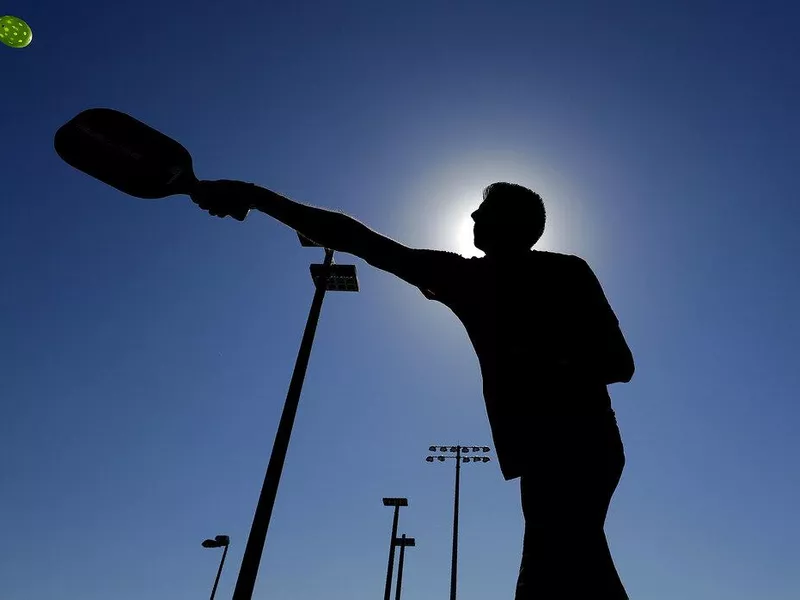 Ricky Gallardo plays pickleball