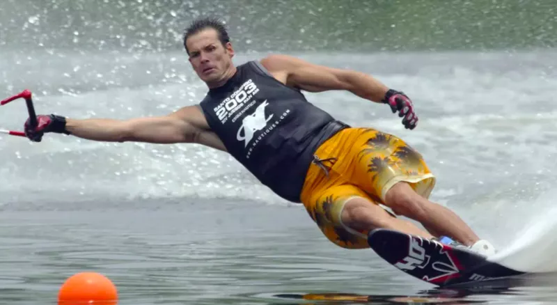 Man waterskiing