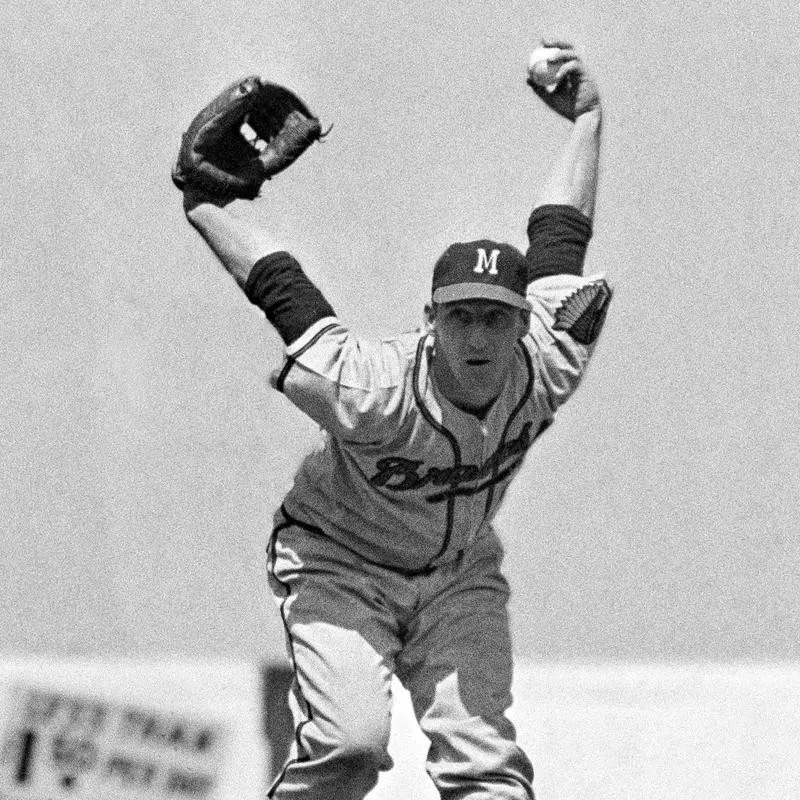 Warren Spahn winds up