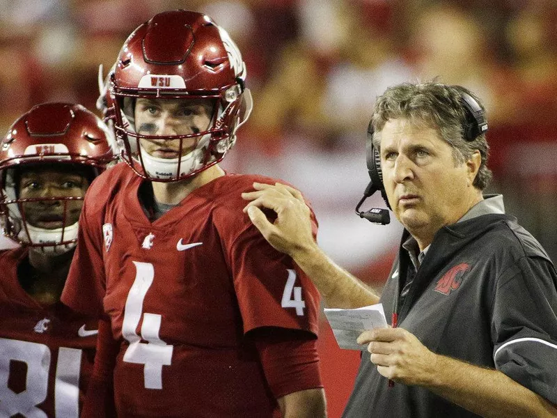 Mike Leach and Luke Falk