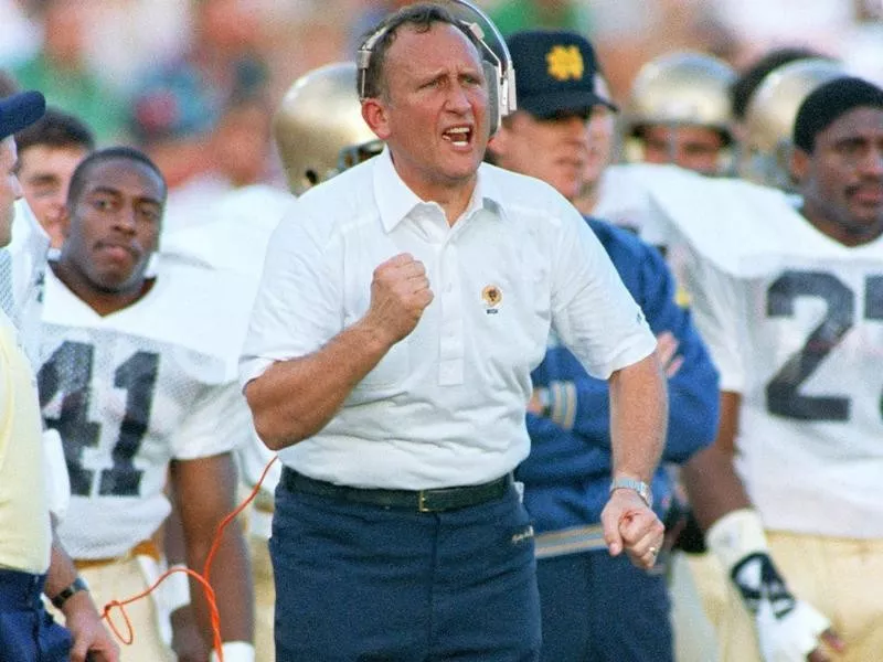 Notre Dame head coach Gerry Faust