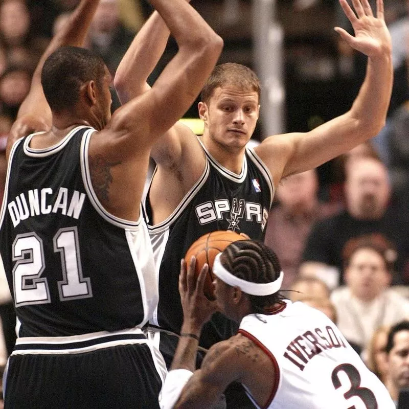 Tim Duncan and Rasho Nesterovic