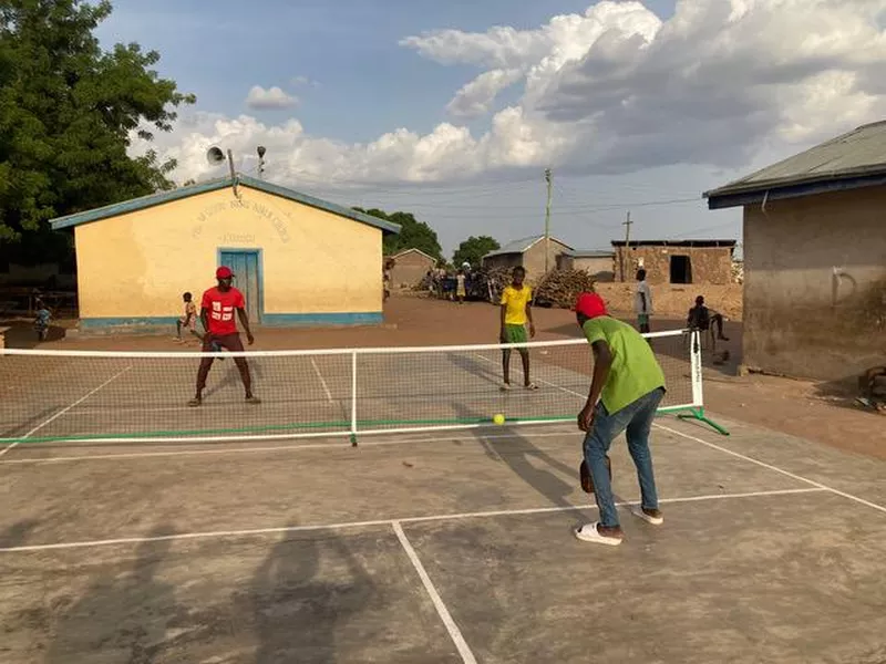 homemade pickleball court