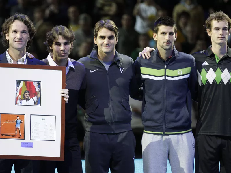 Carlos Moya, Rafael Nadal, Roger Federer, Novak Djokovic, Andy Murray