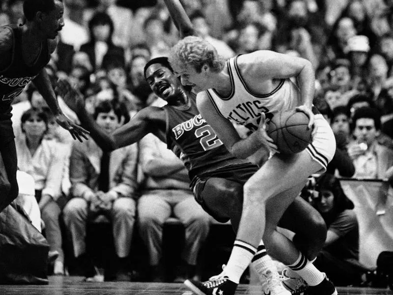 Junior Bridgeman and Larry Bird