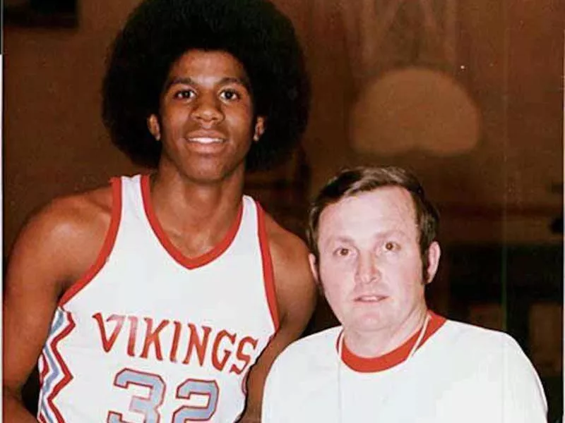 Magic Johnson and George Fox