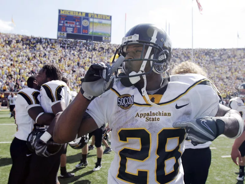 Appalachian State running back Kevin Richardson celebrates