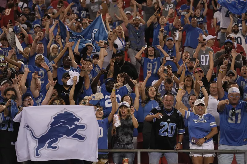 Detroit Lions fans celebrate