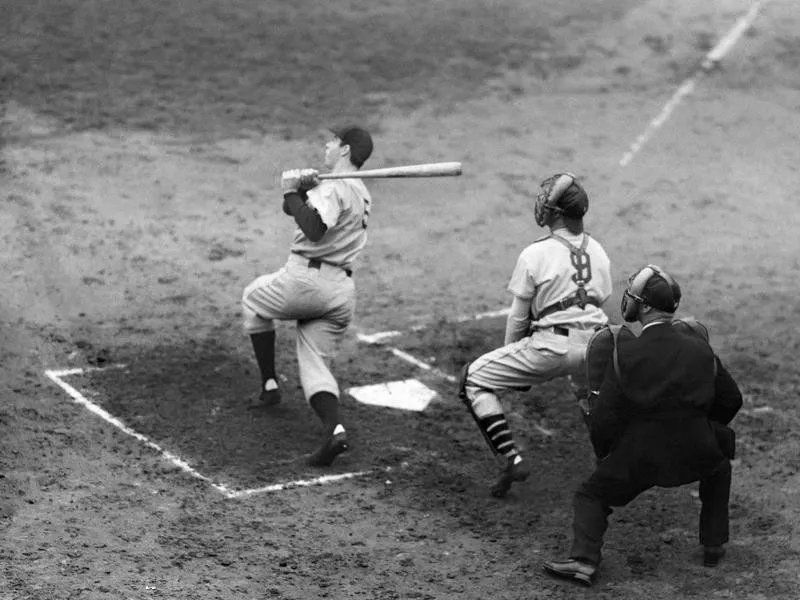 Joe DiMaggio hits solo homer