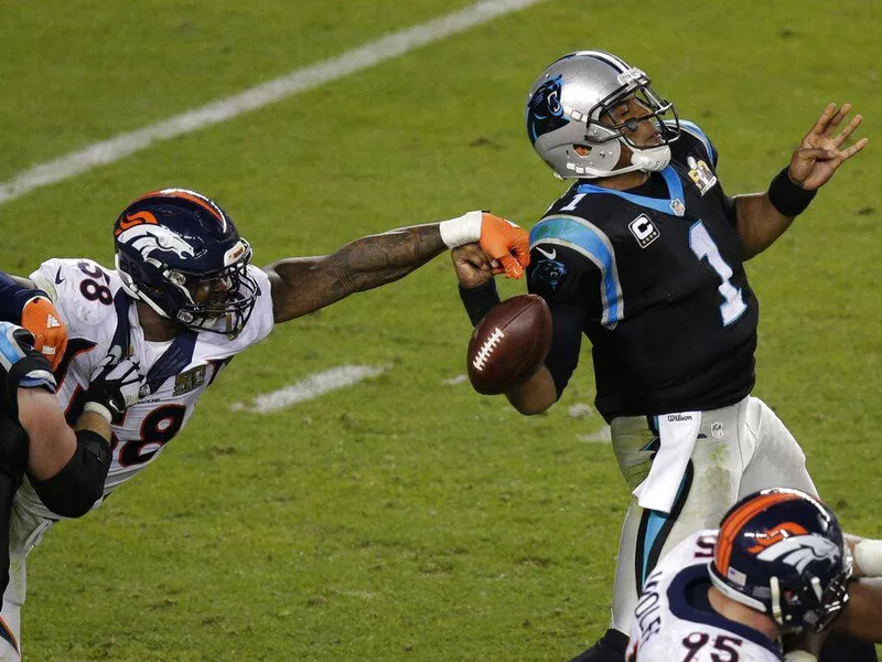 Super Bowl 50 MVP Von Miller and Carolina Panthers quarterback Cam Newton