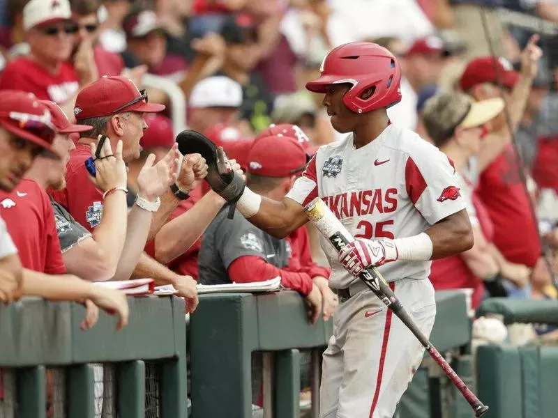 Arkansas batter Christian Franklin