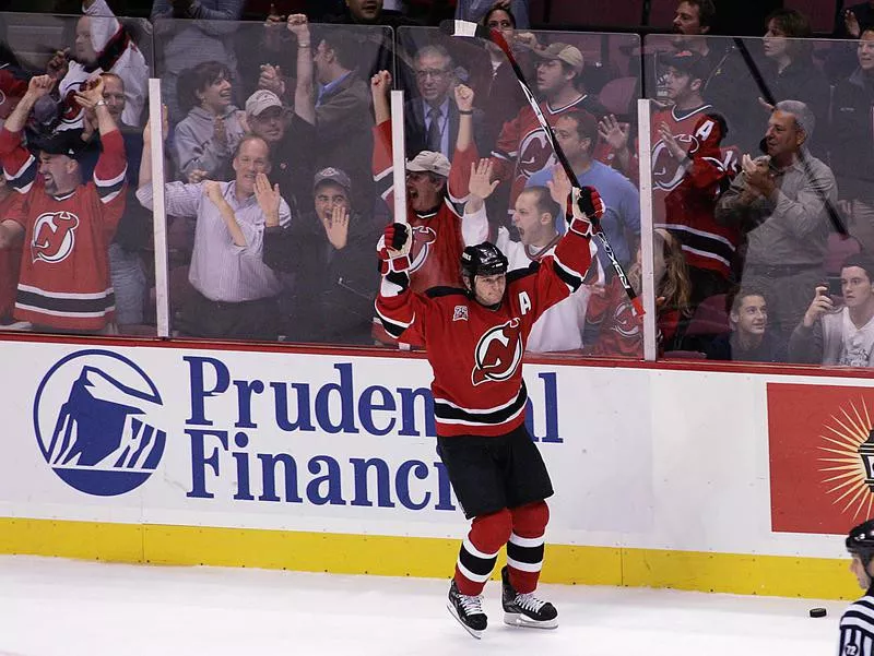 New Jersey Devils' John Madden reacts