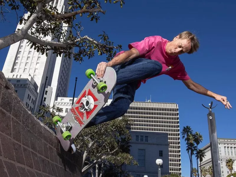 Tony Hawk skateboarding in 2022