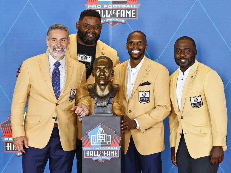 Kurt Warner, Orlando Pace, Isaac Bruce, Marshall Faulk