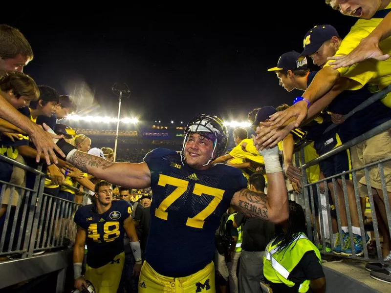 Michigan offensive lineman Taylor Lewan