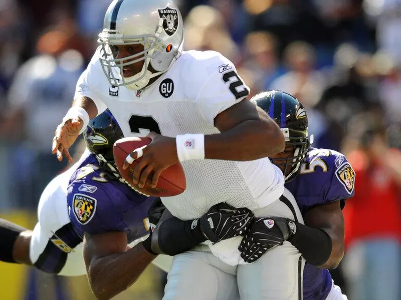 Oakland Raiders quarterback JaMarcus Russell