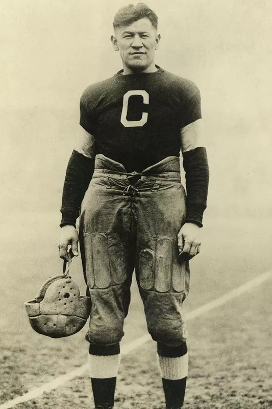 Jim Thorpe in a football uniform